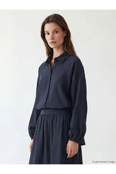 LC Waikiki Rmz Gi̇yi̇m Farkiyla Do Textured Ol Dikim Muslin Women's Shirt Tunic