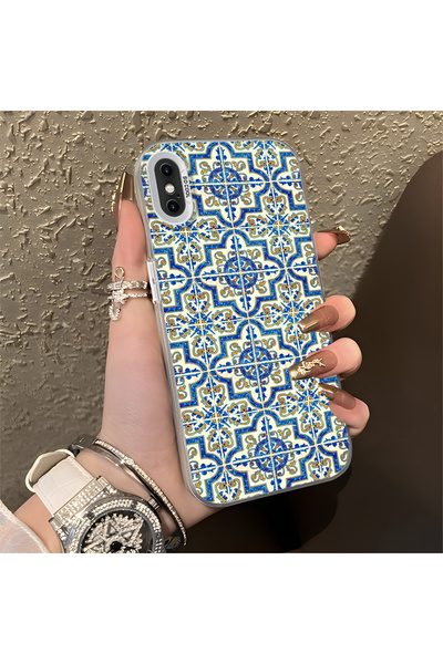 Hontinga iPhone X Compatible Silicone Edge Hard Back Anti-Fall Phone Case Mes...