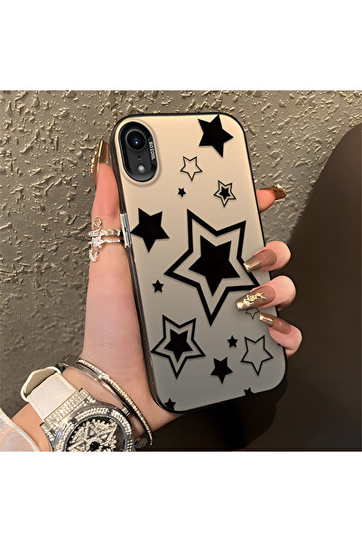 Hontinga iPhone Xr Compatible Stars Patterned Silicone Phone Case Edge Hard B...