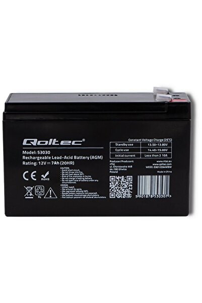 Qoltec 53031 AGM battery | 12V | 9Ah | max 135A