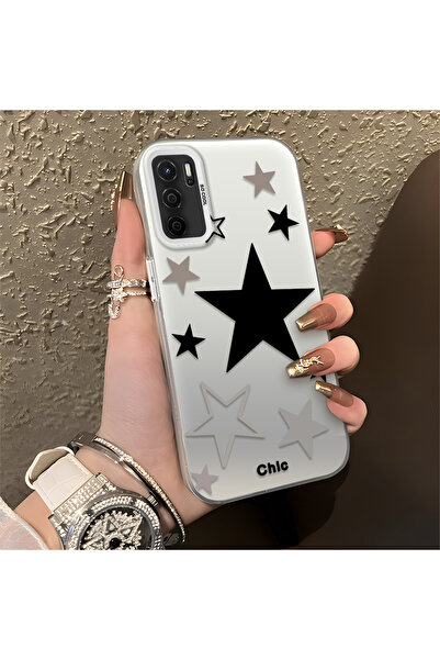 Hontinga حافظة هاتف من السيليكون متوافقة مع OPPO A16، طراز Stars منقوش، ذات ح...