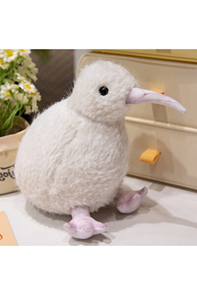 LeanToys JucДѓrie de pluИ™ Mascota păsări Kiwi, albДѓ, 21 cm