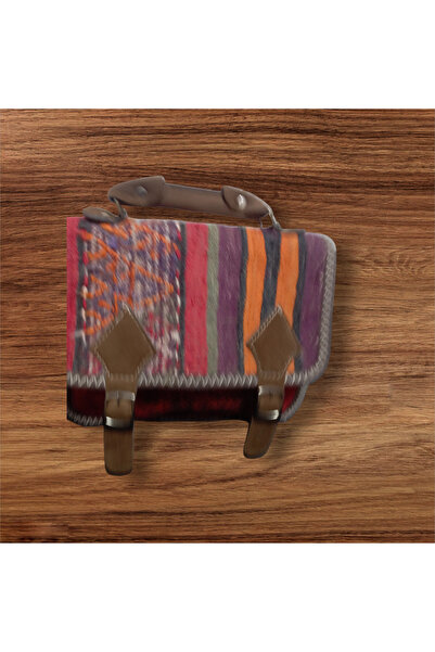 ÖYKÜCANBU Otantik Kilim Desenli EL Dokuması Kadın Omuz Askılı Çantası
