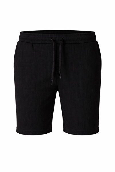 trender Combed Cotton Black Men's Shorts 8076