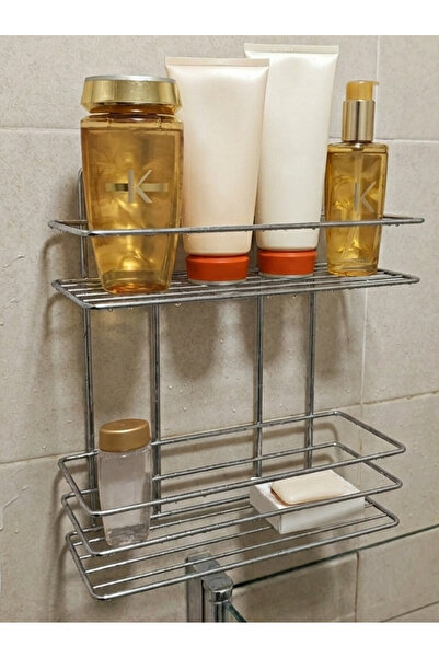 abnturk İki Katlı Banyo Rafı Paslanmaya Karşı Dirençli Dayanıklı Metal