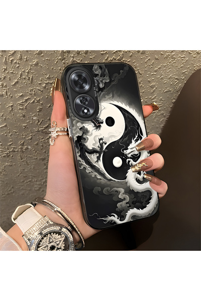 Hontinga OPPO A60 Uyumlu Silikon Kenar Sert Arka Anti Düşme Telefon Kılıfı Ej...