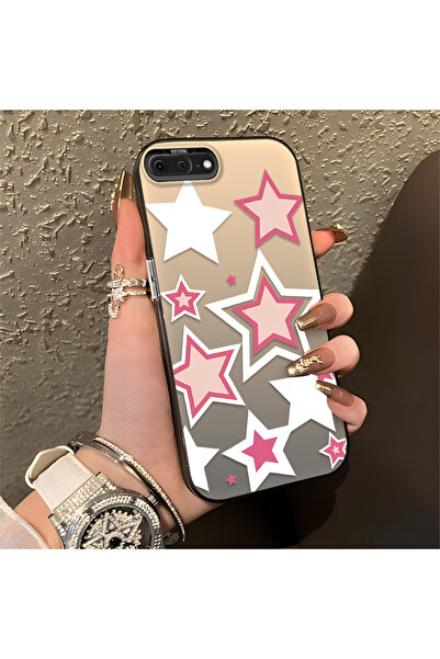 Hontinga iPhone 8 Plus Compatible Colorful Stars Silicone Edge Hard Back Anti...