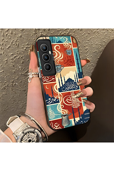 Hontinga حافظة هاتف Realme C65 4G متوافقة مع الحواف السيليكونية الصلبة والمضا...