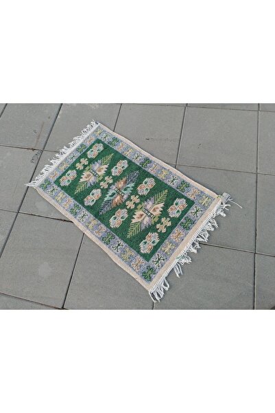 ŞAHMERDANOĞLU 60x90 cm Yeşil Renklerde Çift Yüzlü Uşak kilim, hediyelik, masa...