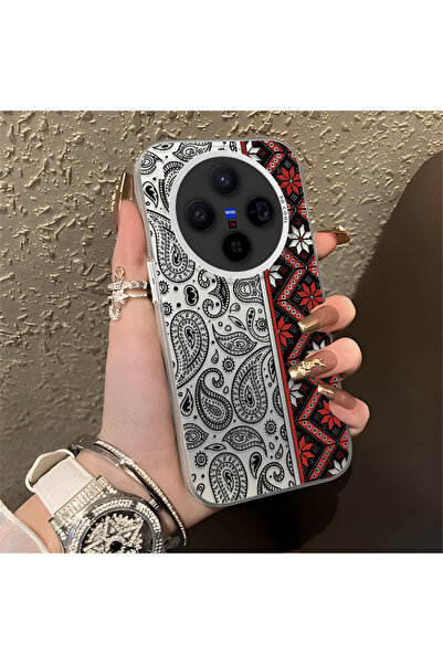 Hontinga حافظة هاتف متوافقة مع Vivo X300 سجادة كليم منقوش ذات حافة من السيليك...