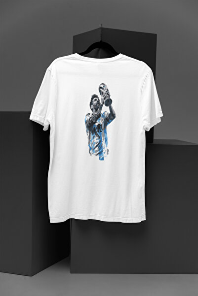 MG تي شيرت مطبوع عليه لاعب كرة قدم أرجنتيني، ذو ياقة دائرية، من القطن، مقاس ق...