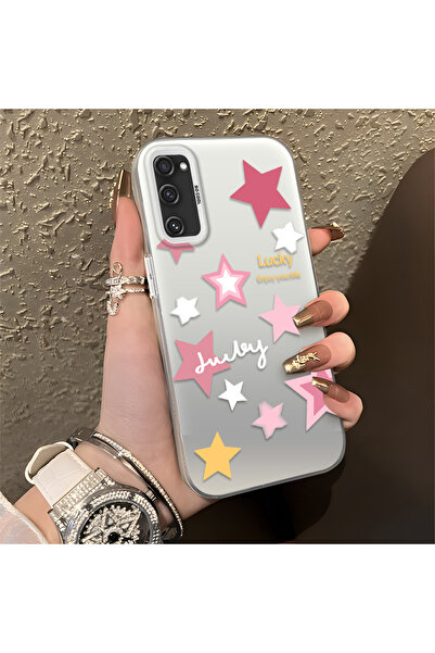 Hontinga Samsung Galaxy S20 Fe Compatible Colorful Stars Silicone Edge Hard B...