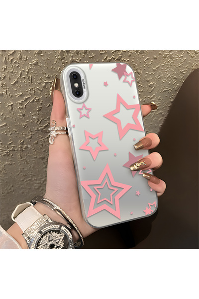 Hontinga iPhone X Compatible Stars Patterned Silicone Phone Case Edge Hard Ba...