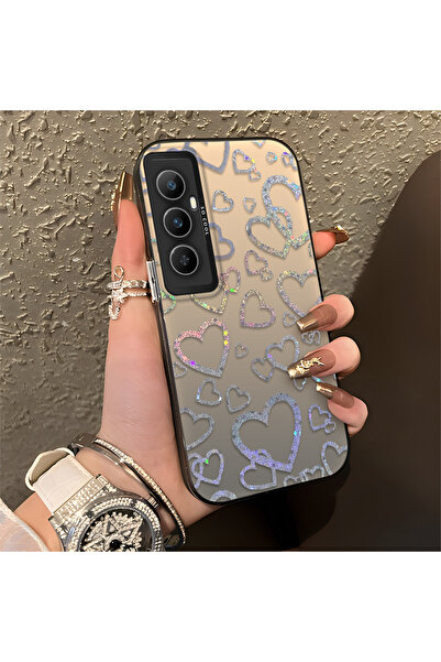 Hontinga Realme C65 4g Compatible Heart Patterned Silicone Edge Hard Back Ant...