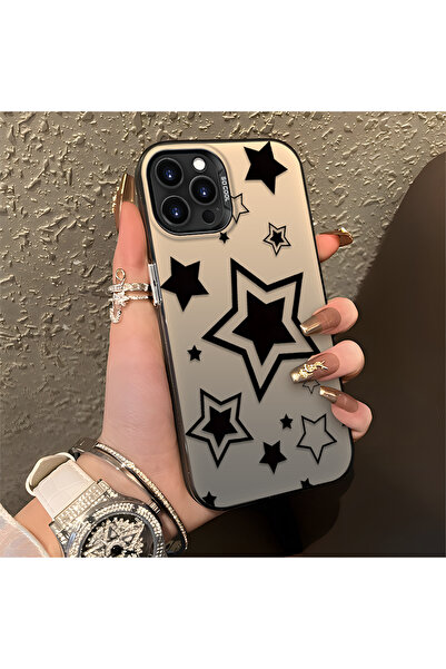 Hontinga iPhone 12 Pro Max Compatible Stars Patterned Silicone Phone Case Edg...