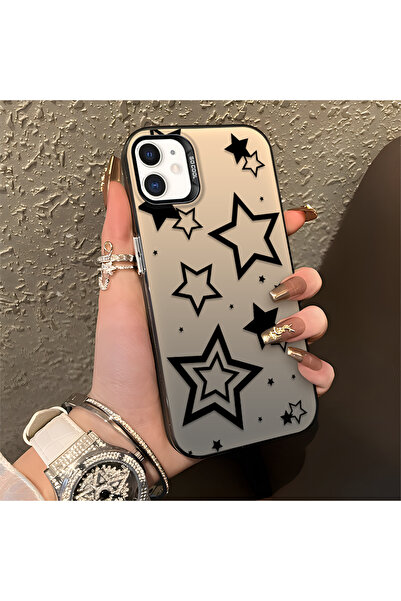 Hontinga iPhone 12 Mini Compatible Silicone Edge Hard Back Anti-Fall Phone Ca...