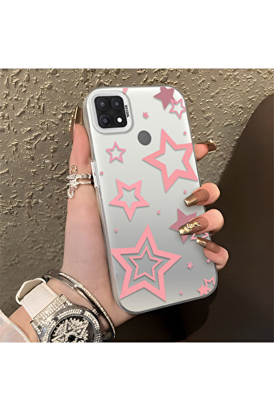 Hontinga حافظة هاتف من السيليكون متوافقة مع هاتف OPPO A15S من Yıldızlar منقوش...