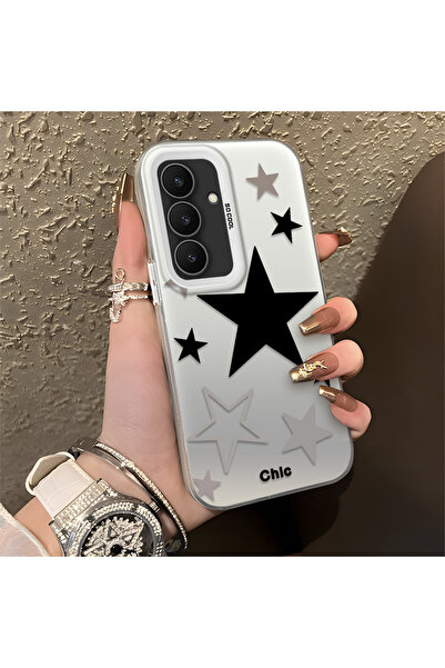 Hontinga حافظة هاتف سيليكون متوافقة مع سامسونج جالاكسي S25 FE، طراز ستارز منق...