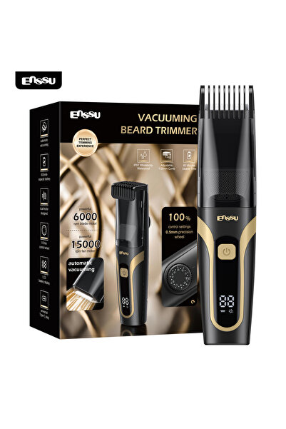 ENSSU IPX7 Whole Body Waterproof Proof, Automatic Vacuum Beard Trimmer for Me...