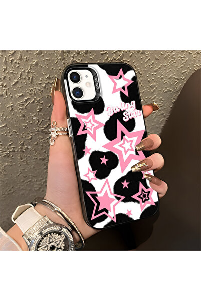 Hontinga iPhone 12 Mini Compatible Silicone Edge Hard Back Anti-Fall Phone Ca...