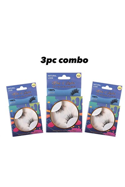 King of Lashes 3-Piece Combo Hot Faux Mink Eyelashes – Lightweight, Reusable ...