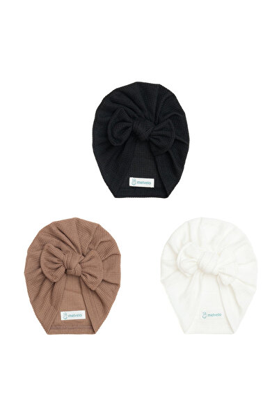 melvelo Pachet 3 turbane pentru bebeluși, cu husă, bumbac, Melvelo, Waffle - ...
