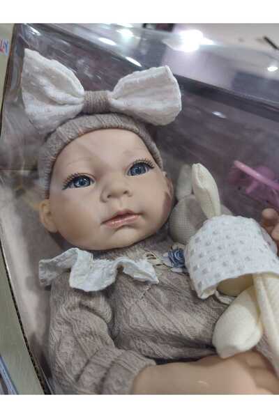 Boratila Toys 40 CM Tam Vinil Kıyafetli Güzel Bebek Emzikli Biberonlu, Küçük ...