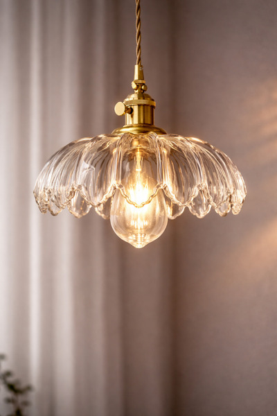 Luna Lighting Petra Model Şeffaf Cam Klasik Sarkıt Tekli Avize