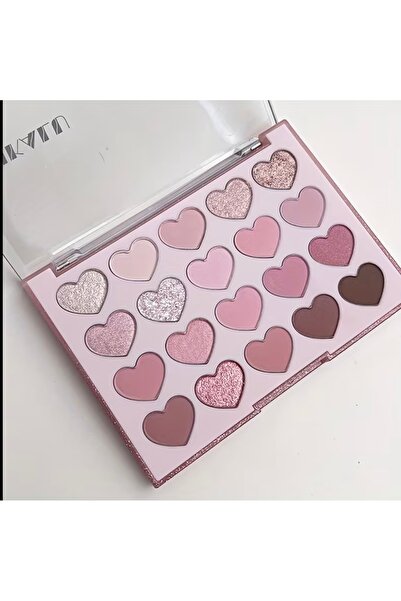 Dikalu Kalp Desenli 20’li Göz Farı Paleti – Pembe & Nude Tonlar