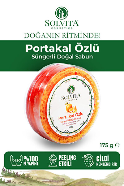 Portakal Özlü Süngerli Doğal Sabun – Canlandırıcı Narenciye & Yumuşak Köpük | 175 gr