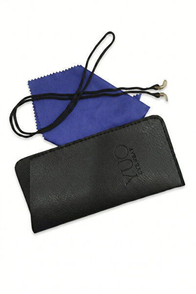 yuoeyewear Black Glasses Case |   Glasses Strap + 1 Cleaning Cloth