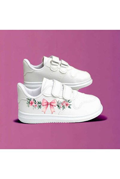 lias desing pantofi sport pentru copii cu panglică florală cu imprimeu cu ban...