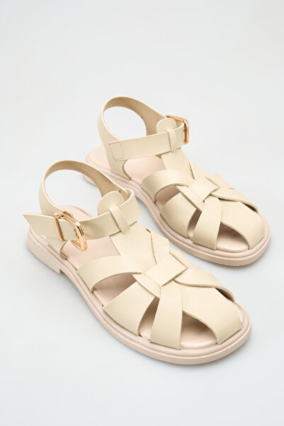 meyra'nın ayakkabıları Women's Skin Skin Buckle Detail Flat Sole Sandals