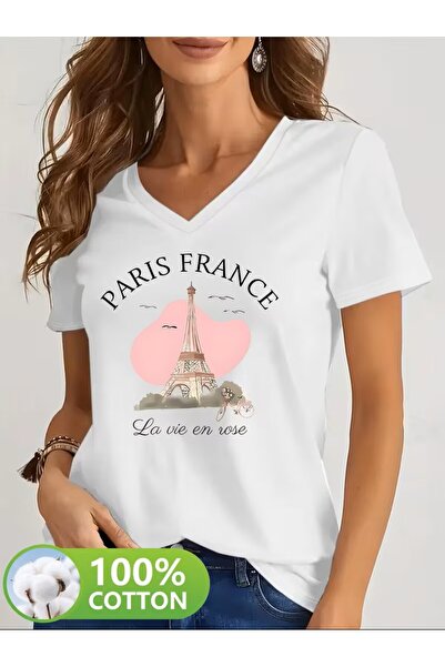 yombaa με τύπωμα T-shirt, κοντομάνικο με λαιμόκοψη σε σχήμα V, καθημερινό τοπ...