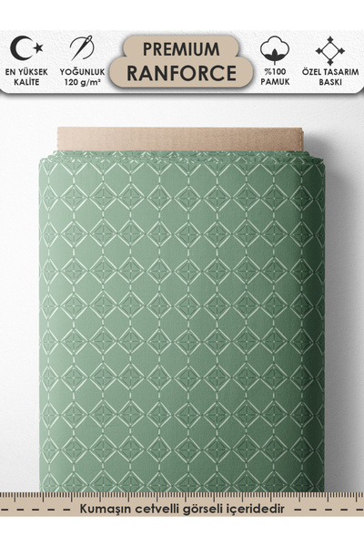FabricsTown %100 Pamuk Ranforce Kumaş 100x240 cm 120 g/m² Dijital Baskı Premi...