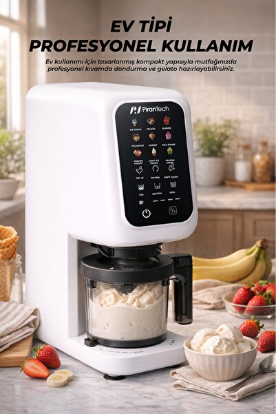 PiranTech DM-26 12 Programlı Dondurma Makinesi | Jelato, Sorbe, Milkshake Yapma Makinesi