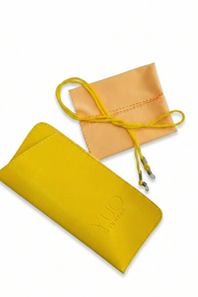 yuoeyewear Yellow Glasses Case |   Glasses Strap + 1 Cleaning Cloth