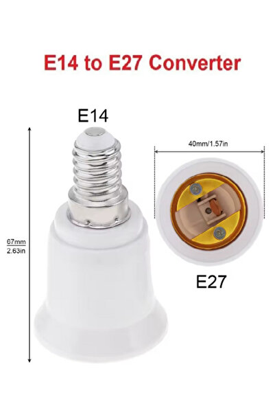 ANKTEK E14 to E27 Dönüştürücü Duy, E14 İnce Duy’u Standart E27 Duy’a Çevirir ( 1 ADET )