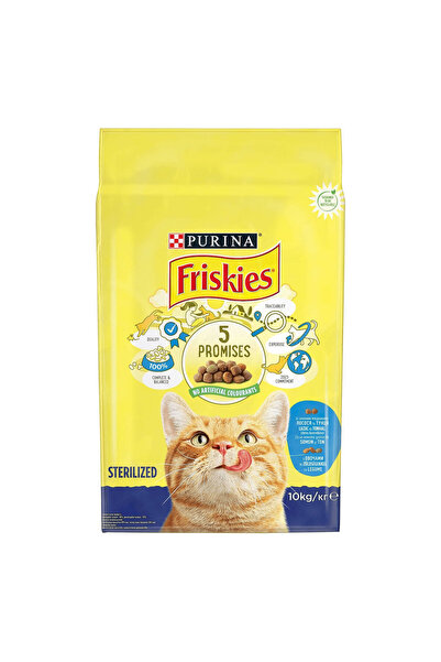 Friskies PURINA Adult Sterilised, Salmon with Vegetables, Dry Food for Steril...