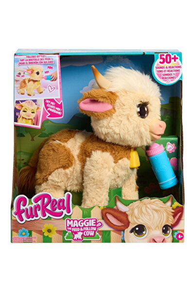 JustPlay Joacă-te pe bune Maggie Vaca Hrănește și Urmărește, jucărie de pluș