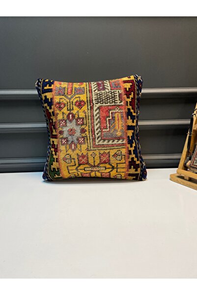 RAVEMİ HOME El Dokuma Vintage Halıdan Üretilmiş Dekoratif Kırlent Kılıfı – Ot...