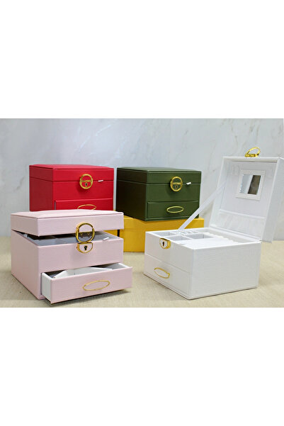 Kanonik Education 16x16 cm leather coated makeup and jewelry box