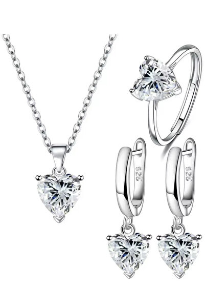 Waves And Pebbles Necklace Earring Ring Set