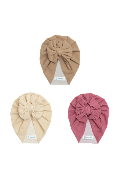 melvelo Set de 3 turbane pentru bebeluși din cașmir cu față de pernă - maro, ...