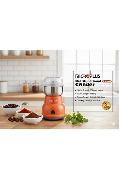 Micro Plus مطحنة توابل من MICROPLUS بمحرك نحاسي قوي بقدرة 300 واط، لنتائج طحن...