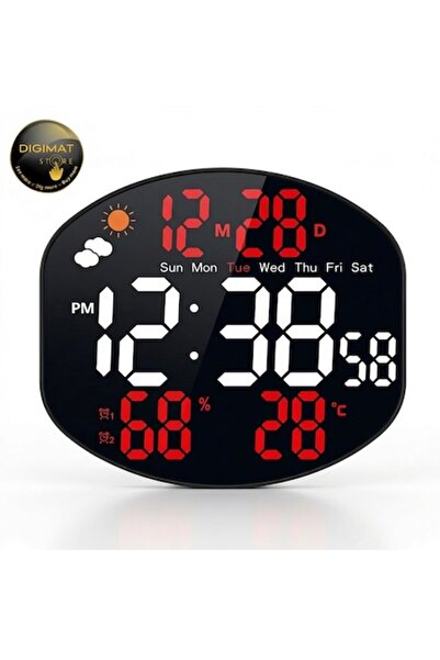 DIGIMAT STORE DIGIMAT® Premium Digital LED Clock for Wall/Table, Displaying T...