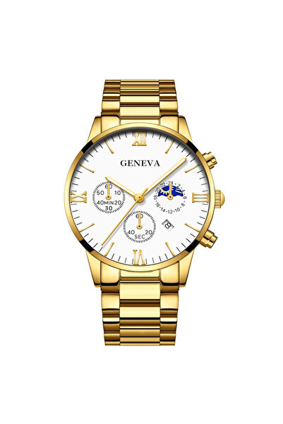 GENERAL Men's watch with an elegant design in gold with a white dial from Geneva