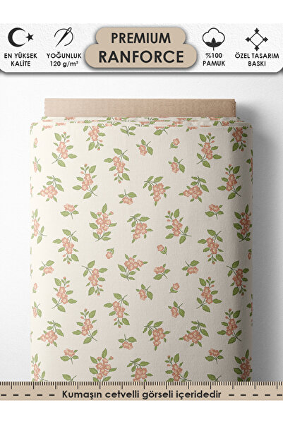FabricsTown %100 Pamuk Ranforce Kumaş 100x240 cm 120 g/m² Dijital Baskı Premi...