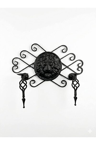 Samsun Demsa Demir Ferforje Aslan Figürlü Ferforje Duvar Şamdanı - Dekoratif ...