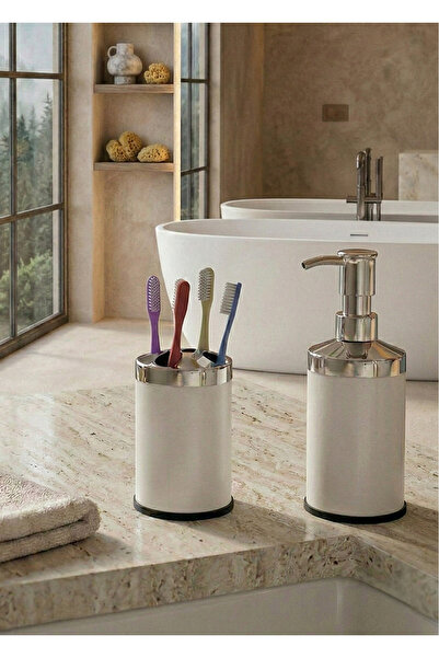 Bürke Black Stainless Bathroom Sink Countertop Liquid Soap Dispenser and Toot...